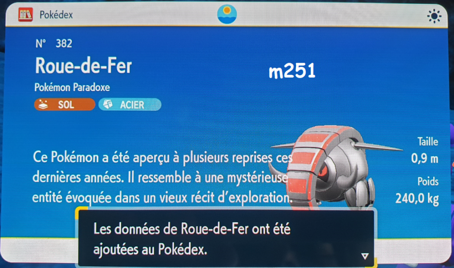 Pokémon Roue-de-Fer Shiny 6IV FR - Pour Pokémon Écarlate/Violet Sur Nintendo Switch